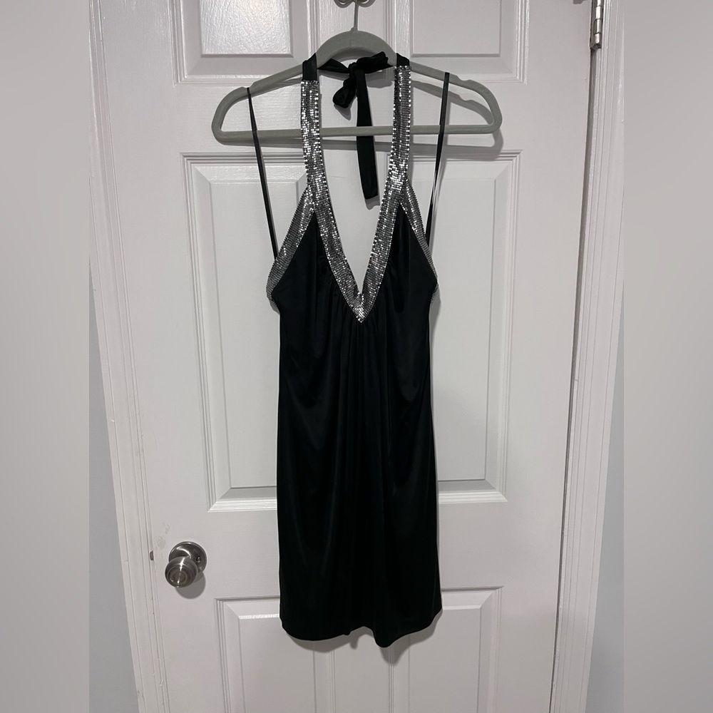 Elegant Black Women's Halter Dress